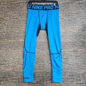 Nike Pro Hyperwarm Compression Tights Men’s Size Large Blue Black